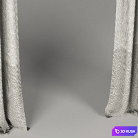 Brown curtains in two color shades with a Roman curtain. 3D Model Vray, Corona