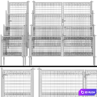 Swing gates, wicket 3D Model Vray, Corona
