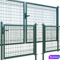 Swing gates, wicket 3D Model Vray, Corona