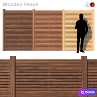 Wooden Fence 3D Model Vray, Corona
