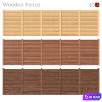 Wooden Fence 3D Model Vray, Corona