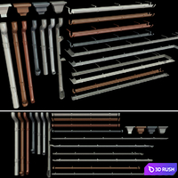 Elements of the drainage system 3D Model Vray, Corona