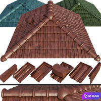 Ceramic tiles and roofing elements 3D Model Vray