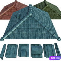 Ceramic tiles and roofing elements 3D Model Vray
