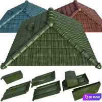 Ceramic tiles and roofing elements 3D Model Vray