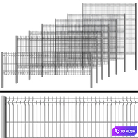Wicket fence 3D Model Vray, Corona