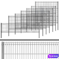 Fence for gates and gates 3D Model Vray, Corona
