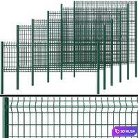 Fence for gates and gates 3D Model Vray, Corona