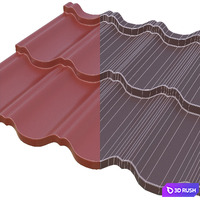 Metal tile FINNERA Ruukki 3D Model Corona