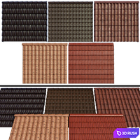 Metal tile and ceramic tile 3D Model Vray