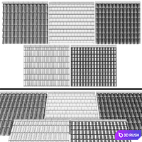 Metal tile and ceramic tile 3D Model Vray