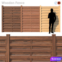 Wooden Fence III 3D Model Vray, Corona