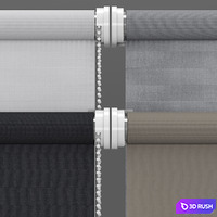 Roller Blinds Set 3 3D Model Vray, Corona