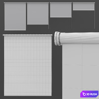 Roller Blinds Set 3 3D Model Vray, Corona