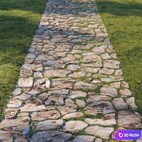 Decorative grass path 3D Model Corona
