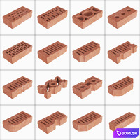 Construction bricks 3D Model Vray