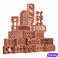 Construction bricks 3D Model Vray