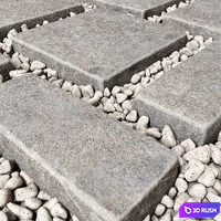 Paving and pebble / Pebble paving 3D Model Vray