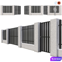 Fence_02 3D Model Vray, Corona