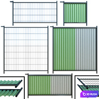 Fence, Fencing for construction 3D Model Vray, Corona
