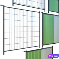 Fence, Fencing for construction 3D Model Vray, Corona