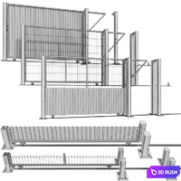 Sliding gate, gate for building, plot 3D Model Vray, Corona