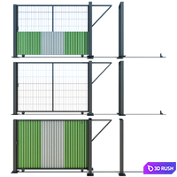 Sliding gate, gate for building, plot 3D Model Vray, Corona