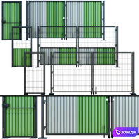 Oar gate, gate for building, a site 3D Model Vray, Corona