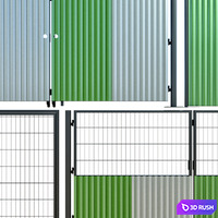 Oar gate, gate for building, a site 3D Model Vray, Corona