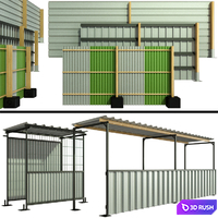 Protective security fencing of construction sites, fence 3D Model Vray, Corona