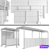 Protective security fencing of construction sites, fence 3D Model Vray, Corona