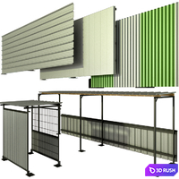 Protective security fencing of construction sites, fence 3D Model Vray, Corona