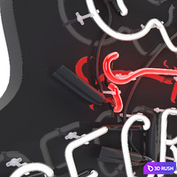 Neon Signboard 3 3D Model Corona