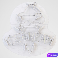 Neon Signboard 3 3D Model Corona