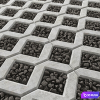 Eco Parking pebble / Eco parking with pebbles 3D Model Vray