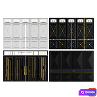 Set of author's metal hinged gates 3D Model Corona