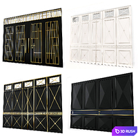 Set of author's metal hinged gates 3D Model Corona
