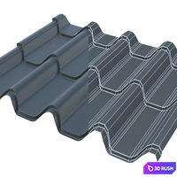 Metal tile ARMORIUM Ruukki 3D Model Corona