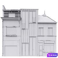 Building's facade 3D Model Vray, Corona
