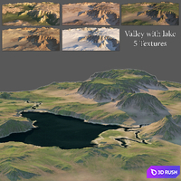 Valley with a lake (5 textures) 3D Model