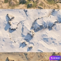 Valley with a lake (5 textures) 3D Model Vray