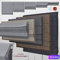Roman Blind 1 3D Model Vray, Corona