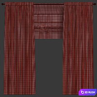 Curtains with roman. 3D Model Vray, Corona