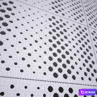 Perforated metal panel N23 3D Model Vray