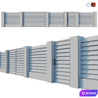 Fence Termowood Jalousie 3D Model Vray, Corona