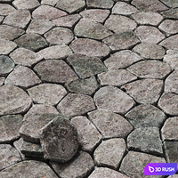 Rock Stone paving wall road / Rocky Stone for paving road walls 3D Model Vray