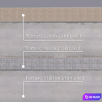 2 sidewalk options with road set_10 3D Model Vray