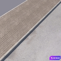 2 sidewalk options with road set_12 3D Model Vray