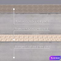 2 sidewalk options with road set_12 3D Model Vray