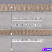 2 sidewalk options with road set_13 3D Model Vray